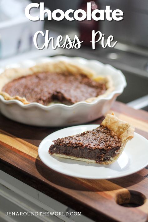 It's #NationalBakingMonth and since I love baking, I thought I would share one of my favorite pies with you -- Chocolate Chess Pie -- which tastes just like a fudgy brownie! Homemade Chocolate Cream Pie, Chocolate Chess Pie Recipe, Old Fashioned Chocolate Pie, Oil Pie Crust, Graham Cracker Pie, Easy Chocolate Pie, Holiday Potluck, Chocolate Cream Pie Recipe, Cracker Pie