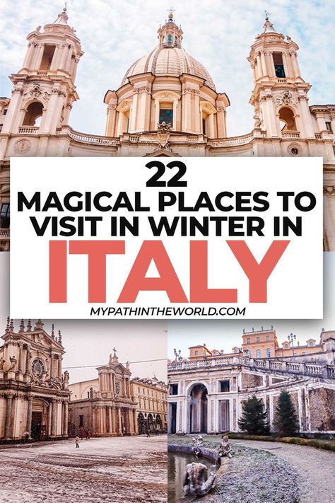 Italy in winter travel bucket list: 22 beautiful places to visit in winter in Italy Italy In Winter Travel, Italy In The Winter, Switzerland Fall, Italy In February, Italy In January, Italy Skiing, Rome In Winter, Winter In Italy, Places To Visit In Winter