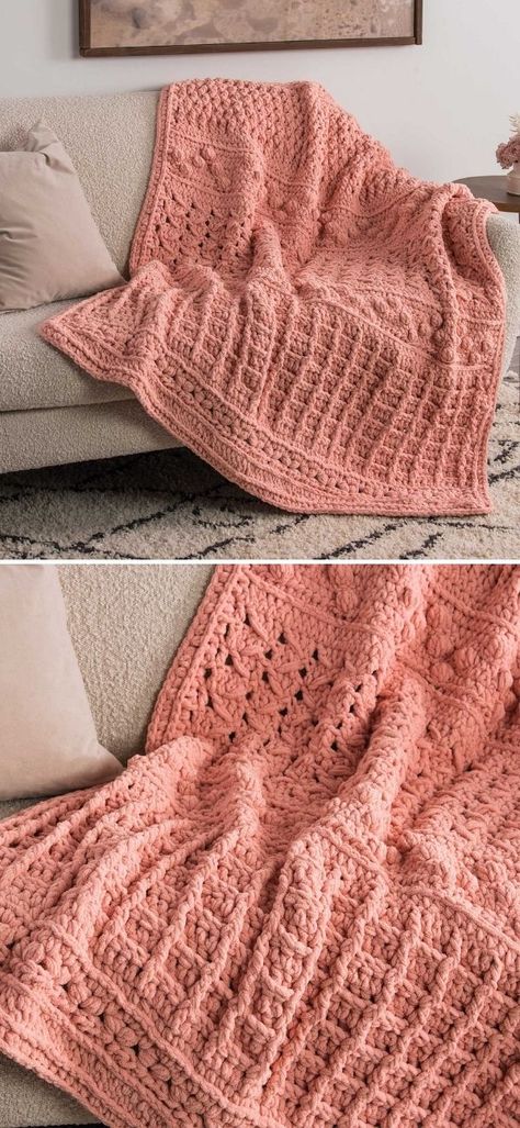 Stunning Crochet Throws For Home - Pattern Center Chunky Crochet Throw Pattern, Crochet Sampler Afghan, Chunky Crochet Throw, Crochet Sampler, Crochet Throws, Crochet Throw Pattern, Striped Baby Blanket, Blanket Craft, Crochet Afghan Patterns Free