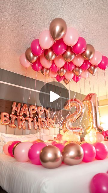 Ehimy Telleria on Instagram: "Celebrating your 21st bday with a Regular Room decor 🤗🩷💕💖 #lasvegasballoons #lasvegasballoondelivery #lasvegasballoonsbyehimy #balloonstylist #balloondecor #balloons #happy21st #pinkballoons" How To Decorate A Room For A Birthday, 21 Birthday Balloons Decoration, Decorate Hotel Room For Birthday, Hotel Room Decoration, 21st Birthday Balloons, 21 Balloons, Balloon Delivery, 22nd Birthday, Pink Balloons