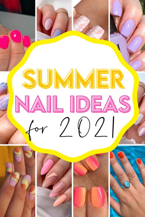 Summer Color For Nails, Summer Theme Nails Designs, June Nails Color, Nail Art Designs Summer 2022, Bright Wedding Nails, Mail Ideas Summer, Nail Summer Colors, Summer Nails Summer Nails 2022 Color Trends, Beach Vacation Nails 2022