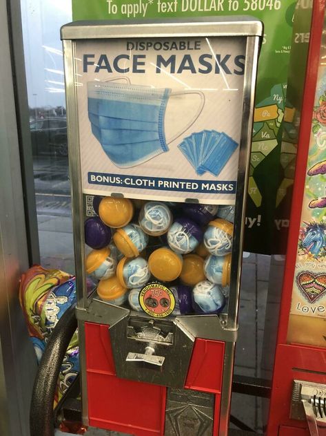 A Mask Gumball Machine At The Dollar Store Pizza Vending Machine, Vending Machines In Japan, Vending Machine Business, Like Symbol, Chip Bowl, Bouncy Ball, Fire Flower, Bird Statues, Gumball Machine