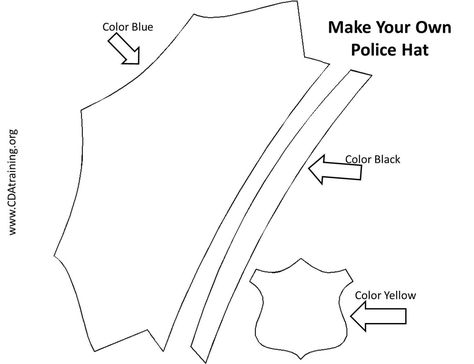 police hat template Police Officer Hat Printable, Police Hat Craft Preschool, Police Hat Template Free Printable, Police Hat Template, Printable Police Hat, Police Hat Craft, Police Officer Crafts, Police Officer Hat, Community Helpers Preschool Crafts