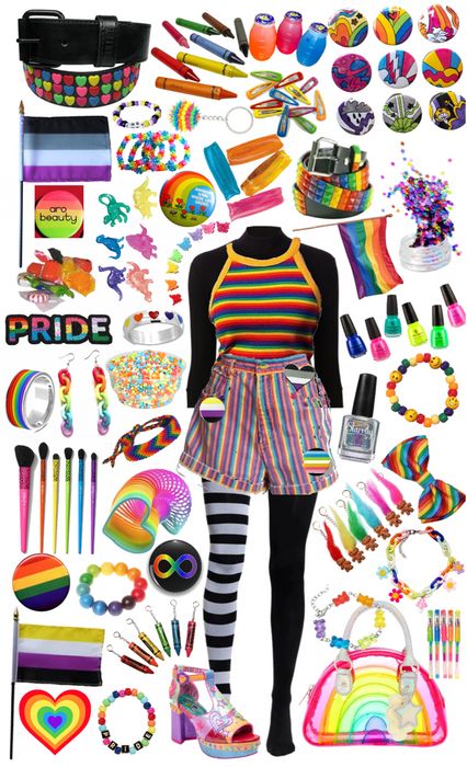 ❤️❤️❤️ Outfit | ShopLook Weirdcore Dresses, Kidcore Outfit Drawing, Silly Clothes Aesthetic, 2020 Kidcore, Weird Aesthetic Outfits, Kelsey Aesthetic, Weirdcore Aesthetic Outfits, Weird Core Outfits, Rainbowcore Fashion