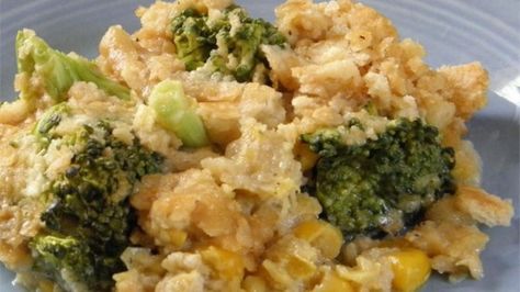 Cheesy Broccoli And Corn Casserole, Corn Broccoli Casserole, Broccoli And Corn Casserole, Holy Moly Casserole, Broccoli And Corn Recipes, Corn And Broccoli Casserole, Broccoli Corn Casserole, Corn And Broccoli, Easy Weeknight Casseroles