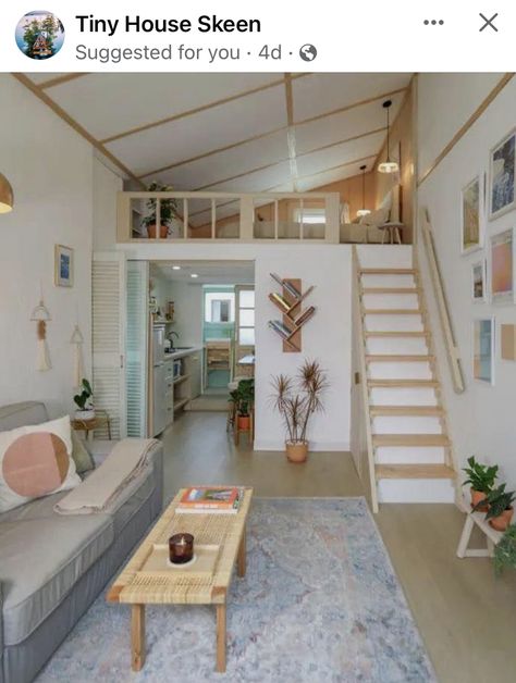 Apartemen Studio, Tiny Loft, Loft House Design, Aesthetic Interior Design, Tiny House Loft, House Loft, Tiny House Inspiration, Small Loft, Apartment Renovation