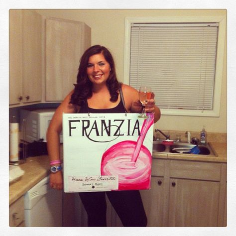 Pin for Later: 20 Food Costumes to DIY on the Cheap Box of Wine Wine Costume, Wine Halloween, Boxed Wine, Box Costumes, Food Costumes, Bite Me, Wine Theme, Diy Wine, Wine Box