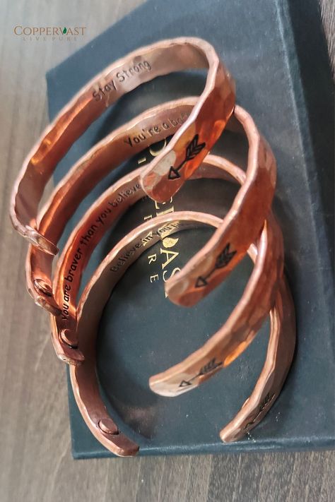 This copper bracelet will help you embrace your inner strength and resilience. You'll grow stronger by embracing challenges, overcoming setbacks, and overcoming obstacles. Overcoming Setbacks, Mom Best Friend, Copper Bracelets, Overcoming Obstacles, Inspirational Bracelets, Personalized Gifts For Her, Copper Bracelet, Inner Strength, Cuff Bangles