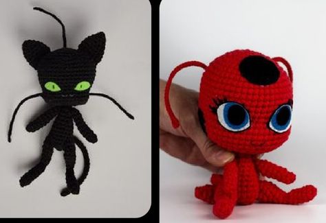 Ladybug And Cat Noir Crochet, Crochet Miraculous, Disney Crochet Patterns, Turtle Plush, Crochet One Piece, Crochet Handbags Patterns, Crochet Fashion Patterns, Diy Crochet Projects, Crochet Cat