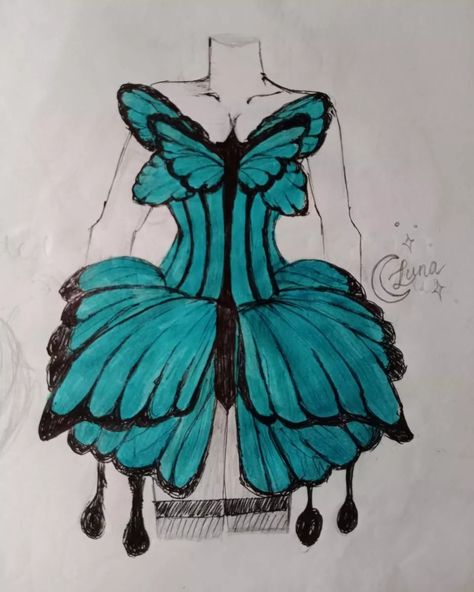 Butterfly corset drawing sketch inspo Butterfly Outfit Drawing, Corset Top Drawing, Corset Sketch, Corset Drawing, Corset Art, Butterfly Corset, Outfit Drawings, Character Drawings, Butterfly Top