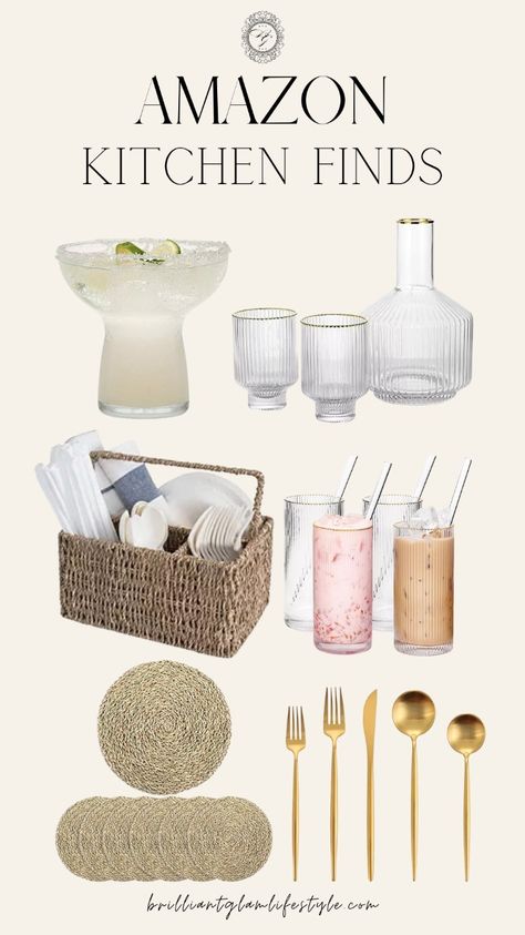 Brilliant Glam Lifestyle Amazon Kitchen Decor, Amazon Kitchen Finds, Kitchen Favorites, Amazon Home Finds, Wedding Wishlist, Kitchen Finds, Gadgets Kitchen Cooking, Dinner Table Setting, Cooking Supplies