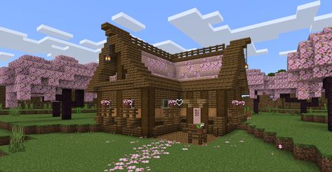 Cute Cherry Wood Minecraft House, Cherry And Spruce House Minecraft, Cherry Tree Cottage Minecraft, Spruce And Cherry House Minecraft, Tiny Cherry Blossom House Minecraft, Cherry Blossom Wood House Minecraft, Cherry Wood House Minecraft, Spruce House Minecraft, Cherry Blossom House Minecraft