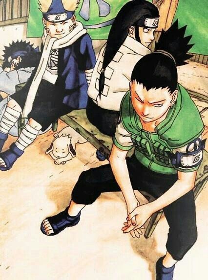 Kiba, Akamaru, Shikamaru, Choji, Neji; Naruto Neji Naruto, Nara Shikamaru, Naruto And Shikamaru, Kid Naruto, Shikamaru Nara, Neji Hyuga, Team 10, Masashi Kishimoto, Naruto Boys