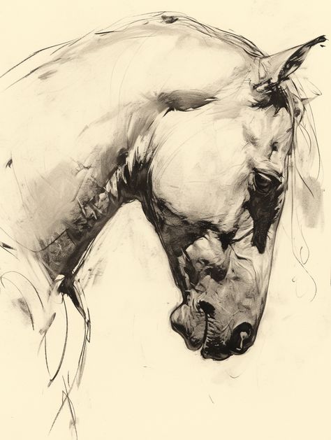 100 HORSE SKETCH ARTWORK | Patreon Draft Horses Drawing, Horse Facial Expressions Drawing, Horse Ink Drawing, Horse Reference Photos For Artists, Person On Horse Reference, Realistic Horse Sketch, Charcoal Horse Drawing, How To Draw A Horse, Sketch Of Horse