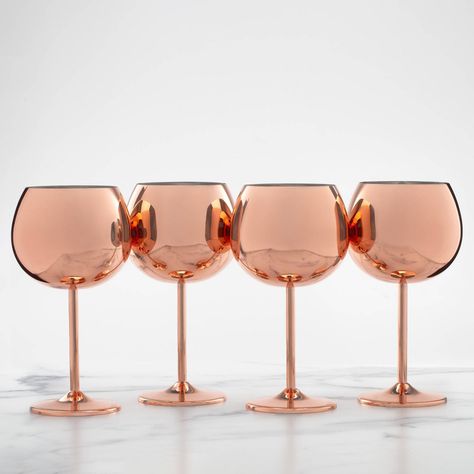 Cheers to this amazing set of 4 stainless steel wine glasses! Enjoy a generous 18 oz of your favorite white, red, or rosé in style with friends using shatter-proof stainless steel wine glasses from Cambridge. Ideal for parties indoors, outdoors, on the patio, or by the poolside! These versatile and durable metal glasses are a fantastic addition to any occasion, ensuring your drink looks chic and stays cool. Luxury Tropical Resort, Loft Style Interior, Royal Kitchen, White Wine Glasses, Metal Glasses, Wine Glass Set, Wine Goblets, Wine Accessories, Dream House Exterior