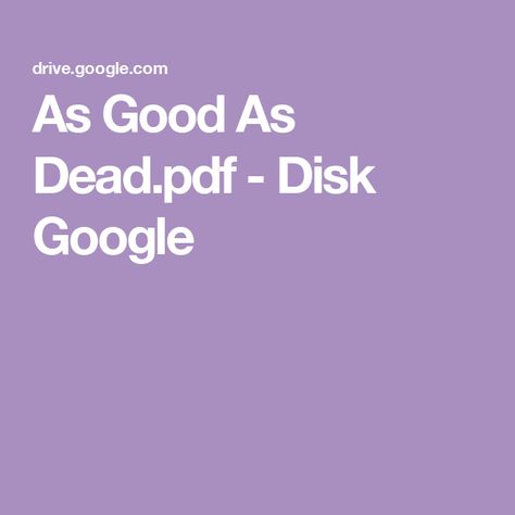 As Good As Dead.pdf - Disk Google Destructo Disk Poster, As Good As Dead Pdf, Good Things