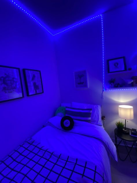 Aesthetic Boys Bedroom, Led Light Strip, Aesthetic Boys, Aesthetic Rooms, Room Idea, Light Strip, Boy's Bedroom, Rgb Led, Led Strip