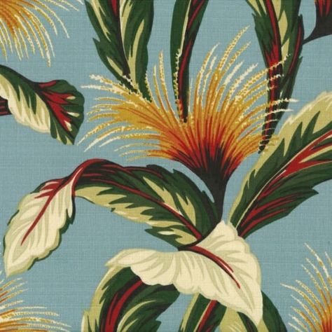 11 barkcloth fabric designs from Hoffman California International Fabrics - Retro Renovation Vintage Tropical Aesthetic, Tiki Tony, Fabrics Texture, Vintage Fabric Prints, Barkcloth Fabric, Tropical Fabric Prints, Bark Cloth, Retro Renovation, Screen Printed Fabric