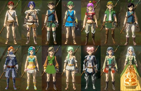 Link Breath Of The Wild Outfits, Botw Zelda Outfits, Botw Link Gerudo Outfit, Link Botw Sheikah Outfit, Botw Armor Sets, Best Armor, Botw Zelda, Outfit Png, Hyrule Warriors