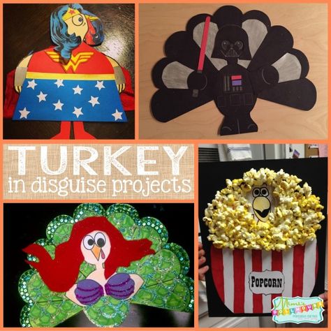 Thanksgiving: Turkey in Disguise School Project | Mimi's Dollhouse Disguise A Turkey Ideas Kids, Thanksgiving Art Projects, Turkey In Disguise, Disguise A Turkey, Paper Turkey, Turkey Disguise Project, Turkey Project, Thanksgiving School, Kindergarten Projects