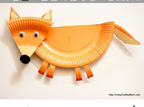 Fox Fox Craft Preschool, Paper Plate Art, Paper Plate Crafts For Kids, Fox Crafts, Easy Fall Crafts, Orange Paper, Animal Crafts For Kids, Fall Craft, Paper Plate Crafts