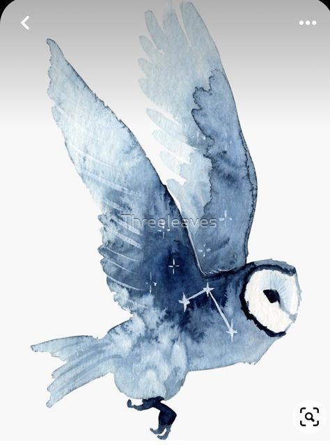 Blue Stickers, Animal Tattoo Ideas, Owl Watercolor, Bird Watercolor Paintings, Watercolour Inspiration, Watercolor Projects, Bird Artwork, Owl Art, Stickers For Sale