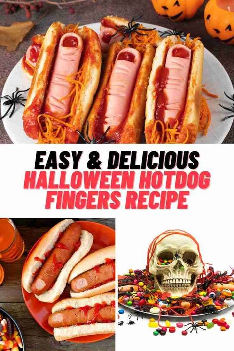 Halloween Finger Hotdogs, Witch Finger Hot Dogs, Finger Hotdogs Halloween, Halloween Hot Dogs Ideas, Halloween Hotdogs Ideas, Hot Dog Fingers Halloween, Finger Hot Dogs Halloween, Fun Hot Dog Recipes, Finger Hotdogs