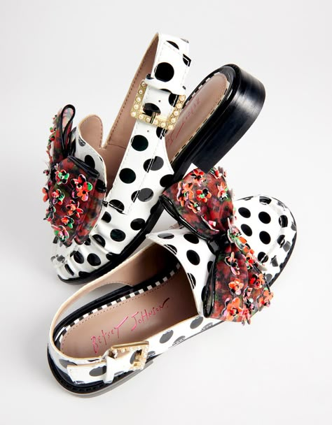 BREYER WHITE BLACK POLKA DOT Betsey Johnson Shoes Macy's, White Polka Dot Shoes, Funky Shoes Macy's, Cheers Print Shoes, Cruellas Shoes, Adult Lunchables, Uniform Shoes, Polka Dot Shoes, Dots Fashion