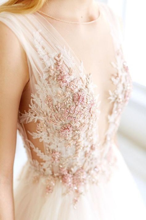 Asos Wedding Dress, Making A Wedding Dress, Embroidered Lace Top, Blush Wedding Dress, Spring Wedding Dress, Floral Wedding Dress, Lace Bridal Gown, Tulle Wedding, Tulle Wedding Dress