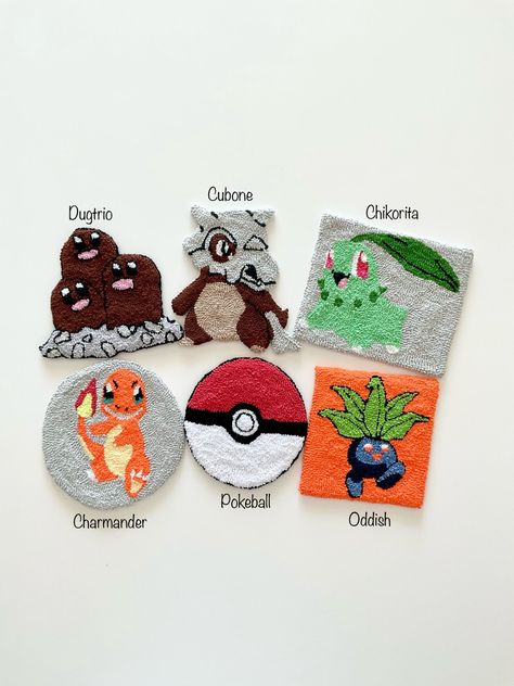 Pokemon Mug, Gift Idea For Boyfriend, Idea For Boyfriend, Game Decor, Gaming Decor, Paper Crafts Diy Kids, Mug Rug, Mug Rugs, Punch Needle