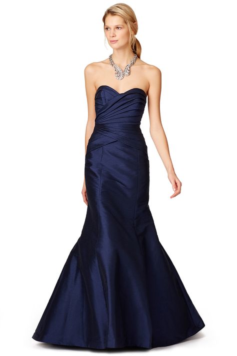 This year's Buffer gown?  Rent Enwrapped Gown by ML Monique Lhuillier for $125 only at Rent the Runway. Usmc Birthday, Navy Wedding Dress, Mom Prom, Dark Blue Bridesmaid Dresses, Navy Blue Evening Gown, Tie Ideas, Black Tie Attire, Gala Event, Black Tie Wedding Guests