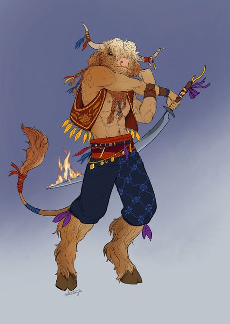 Taurus Character Design, Half Minotaur Character Design, Minotaur Oc, Cute Minotaur, Anthro Bull Character Design, Minotaur Character Design, Minotaur Character Art, Dnd Minotaur, Dnd Tiefling Cowboy