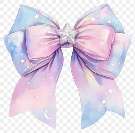 Pastel galaxy-themed ribbon bow | free image by rawpixel.com / Kappy Blue Ribbon Png, Coquette Watercolor, Tab Template, Watercolor Gradient, Jesus Love Images, Pastel Galaxy, Pink Core, Baby Shower Labels, Bow Art