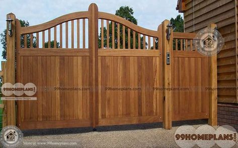 Wall Compound Gate Design home interior Compound Gate Design, Wooden Electric Gates, Wooden Gate Designs, Metal Driveway Gates, Old Gates, Wooden Gates Driveway, Timber Gates, Wooden Gate, Custom Gates