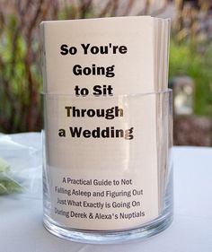 Creative Wedding Programs, Quirky Bride, Nontraditional Bride, Reception Games, Wedding Reception Games, Offbeat Wedding, Quirky Wedding, Wedding Activities, Bridal Parties