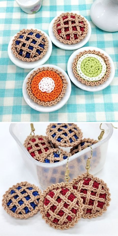 Crocheted earirngs. Crochet Beginner Projects, Rings Patterns, Fashionable Crochet, Crochet Project Free, Crochet Jewlery, Crochet Rings, Fall Crochet Patterns, Crochet Jewelry Patterns, Crochet Earrings Pattern