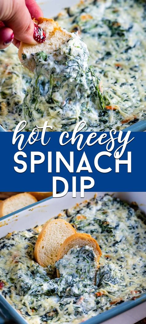 Hot Spinach Dip Recipe, Cheesy Spinach Dip, Make Ahead Appetizer, Classic Spinach Dip, Cheesy Spinach Artichoke Dip, Spinach Cheese Dip, Hot Spinach Dip, Dip Recipes Hot, Dip With Cream Cheese