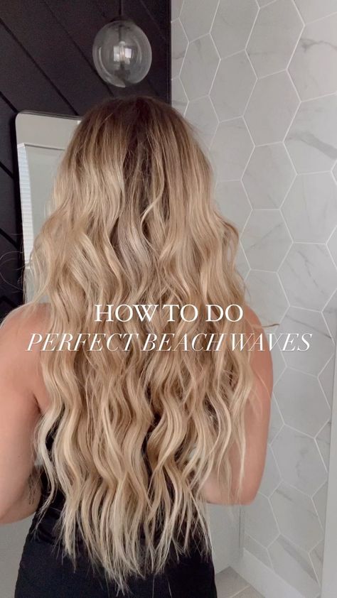 hairbybreanna_ on Instagram: BEACH WAVES TUTORIAL 🌊 curling iron @ghd_northamerica texture spray @navyhaircare 💙 . . . . #hairstyle #hairtutorial #style #fashion… Long Beachy Waves Hair, Long Beach Waves Hair, Beach Wave Hair With Braid, Big Beachy Waves Long Hair, Quick Summer Hairstyles, Long Beachy Waves, Curling Iron Short Hair, Beach Waves Long Hair, Long Blond Beach Waves