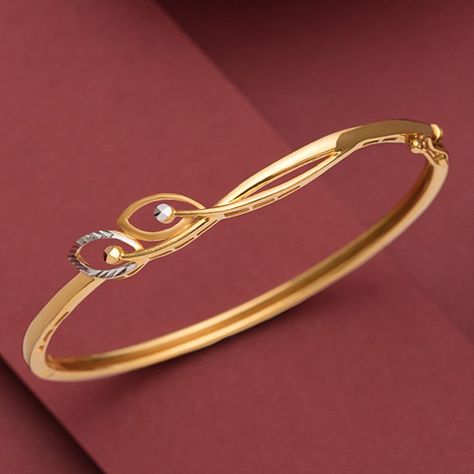 Buy 22K Plain Gold Bracelet for Women At jewelegance.com Bracelet For Girls Gold Indian, Breslate For Girl Gold, Bracelate Design Gold For Woman, Kadas For Women Gold, Simple Gold Bracelet Designs For Women, Women Bangles Gold, Kada Gold For Women, Bracelets Gold Bracelets Gold Simple For Women, Antique Kada Bracelet Gold For Women