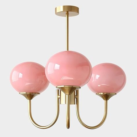 Flyrose 3-Light Mid Century Modern Sputnik Chandelier Farmhouse Gold Globe Pendant Lights Kitchen Island Pink Glass Ceiling Light Vintage Industrial Chandelier Light Fixture for Dining Room - Amazon.com Cloud Palace, Minimal Futuristic, Maximalist Modern, Graces Room, Sputnik Light Fixture, Glass Hanging Lamp, Glass Ball Pendant Lighting, Room Amazon, Modern Japandi