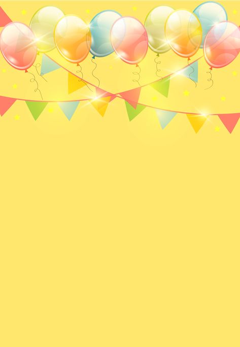 Yellow Birthday Background, Birthday Tarpaulin Design, Birthday Pattern, 1st Birthday Banner, Wallpaper Graphic, Celebration Design, Yellow Cartoon, 1st Birthday Girl Decorations, Painted Wallpaper