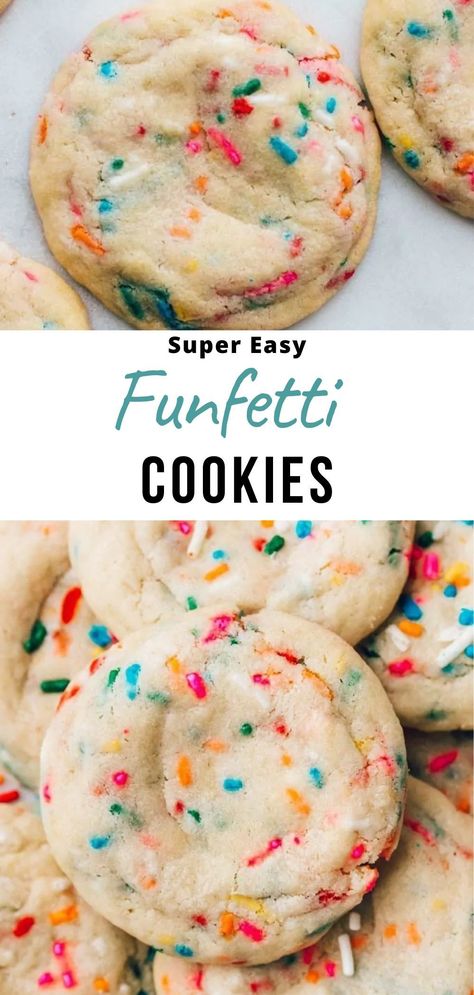 Tea Desserts, Cookie Recipes For Kids, Baking Recipes For Kids, Funfetti Cookies, Chewy Sugar Cookies, Vanilla Flavor, Easy Baking Recipes Desserts, Funnel Cake, Tasty Baking