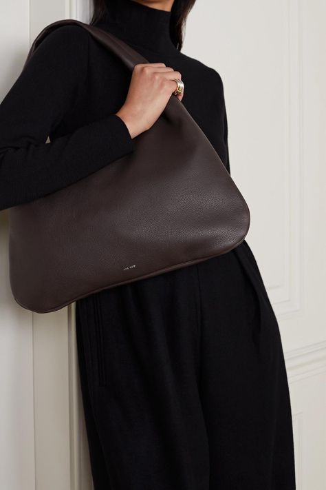 The Row Bag, Padded Top, Brown Texture, Everyday Bag, Medium Bags, Net A Porter, Leather Shoulder Bag, Fashion News, Luxury Design