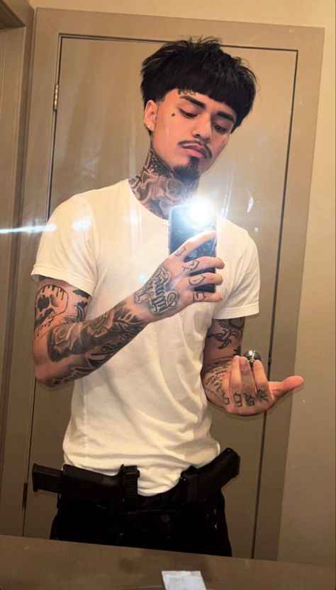 Edgar With Tattoos, Ricky The Edgar, Ricky Edgar, Slick Back Guys, Ricky Murda Icons, Ricky Tiktok, Murda Ricky, Fine Edgar, Mens Clothing Trends