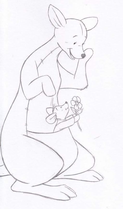 Kanga And Roo, Wall Drawing Ideas, Winnie The Pooh Drawing, Wall Drawings, Easy Disney Drawings, Easy Cartoon, Ariana Grande Drawings, Friend Crafts, Drawing Wall