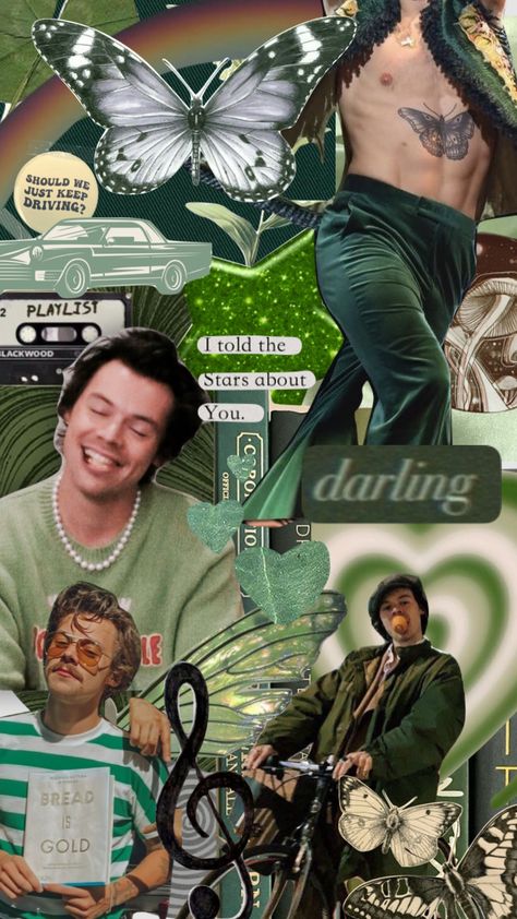 #harrystlyes #greenvibes #aesthetic #green Harry Styles Green Wallpaper, Harry Styles Green, Dark Green Aesthetic, Collage Wallpaper, Aesthetic Green, Harry Styles Wallpaper, Green Wallpaper, Green Aesthetic, Neon Green