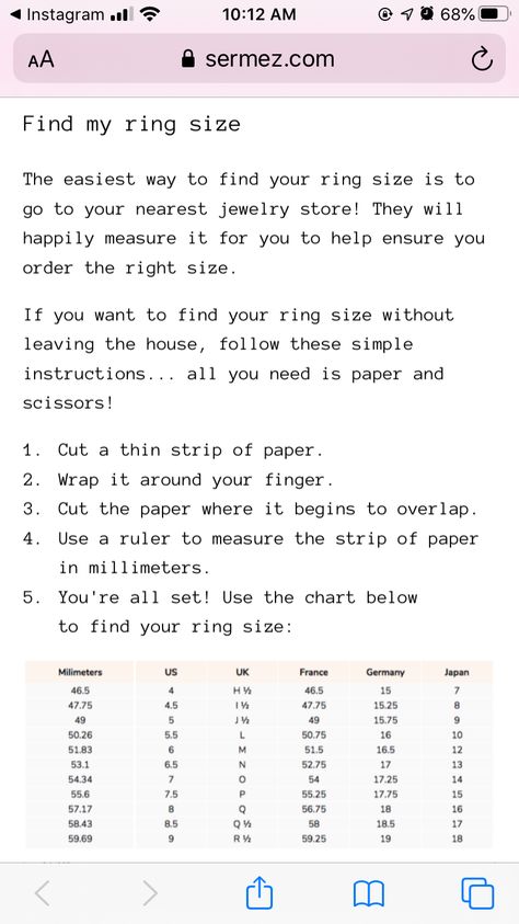 How To Find Your Ring Size, How To Find Ring Size At Home, How To Measure Ring Size, Jewelry Guide, Measure Ring Size, Life Tips, How To Find, Jewelry Stores, To Tell