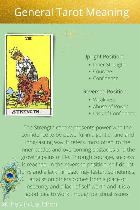 Tarot Card The Strength, Strength Tarot Meaning, Strength Tarot Card Meaning, Tarot Card Strength, Rider Tarot Deck, Tarot Cards Reading, The Rider Tarot Deck, Strength Card, Strength Tarot Card