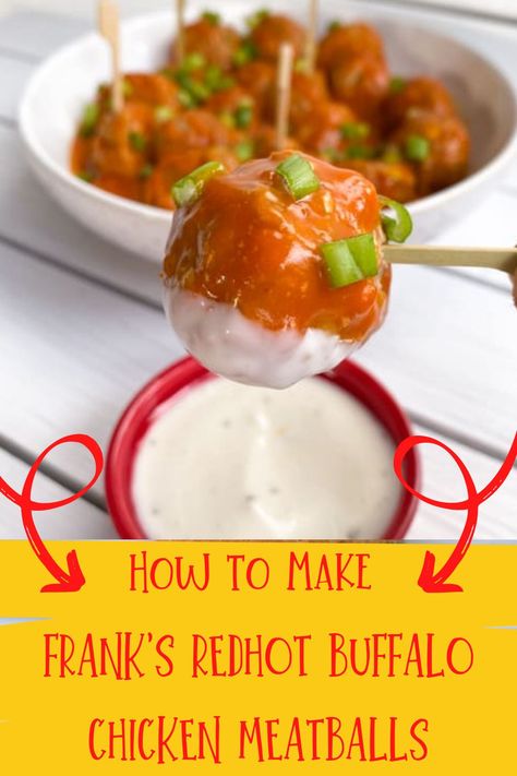 Recipes With Franks Red Hot Sauce, Franks Red Hot Recipes, Meatballs In The Oven, Buffalo Chicken Recipe, Ranch Seasoning Recipes, Buffalo Sauce Recipe, Buffalo Recipe, Buffalo Chicken Recipes, Buffalo Chicken Meatballs