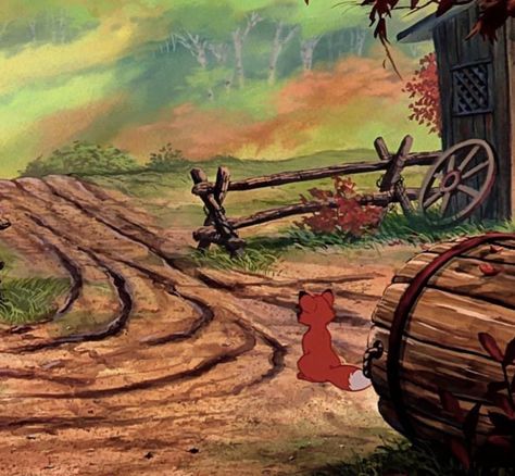 Disney Autumn Aesthetic, The Fox And The Hound Aesthetic, Autumn Old Disney, Old Disney Halloween, Old Disney Movies Aesthetic, Fox And The Hound Aesthetic, Old Cartoons Aesthetic, Fall Disney Aesthetic, Cosy Pictures